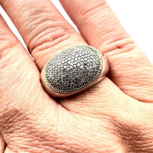 JWBR Womens Diamond Sterling Silver Ring Size 10 Modern Style Statement - Picture 3 of 8